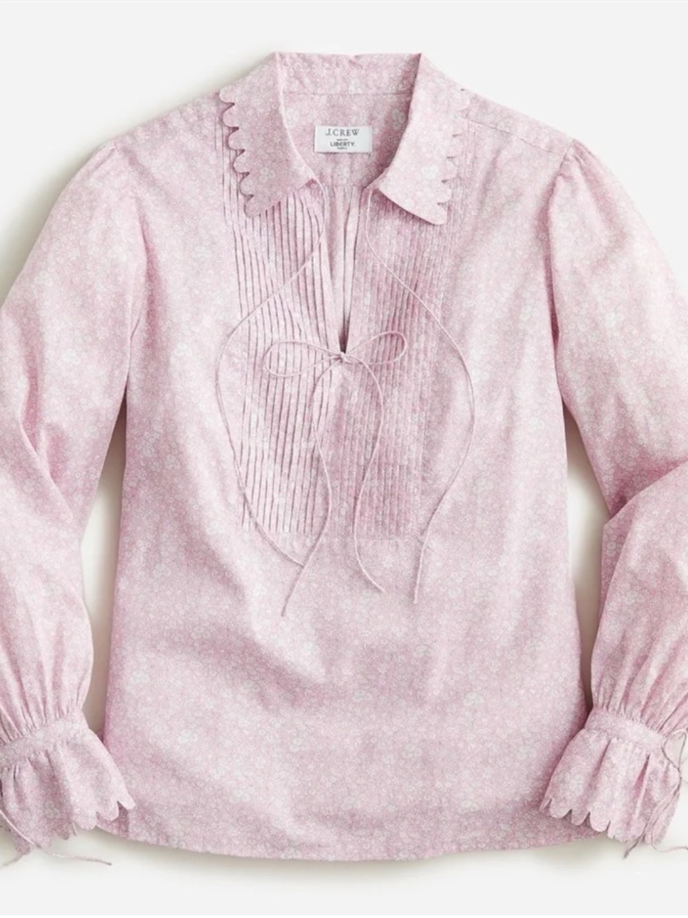 LN! J Crew Pink Liberty Floral Print Popover Blouse Cotton Small